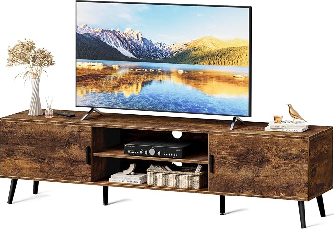 SUPERJARE TV Stand for 55, 65 Inch TV, 63 Inch Entertainment Center by SUPERJARE