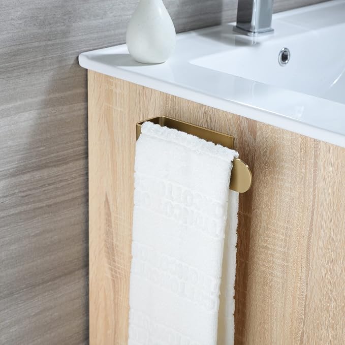Taozun Towel Holder Gold Hand Towel Rack Adhesive Towel Bar Stick on Towel Ring - Image 5