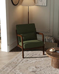 Garvee Mid-Century Modern Accent Chair, Fine Wale Corduroy Upholstery, Solid by Garvee