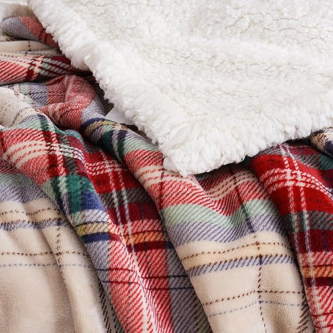 PU MEI Sherpa Fleece Throw Blanket 60" x 80" Reversible Plush Fluffy Large Big - Image 7