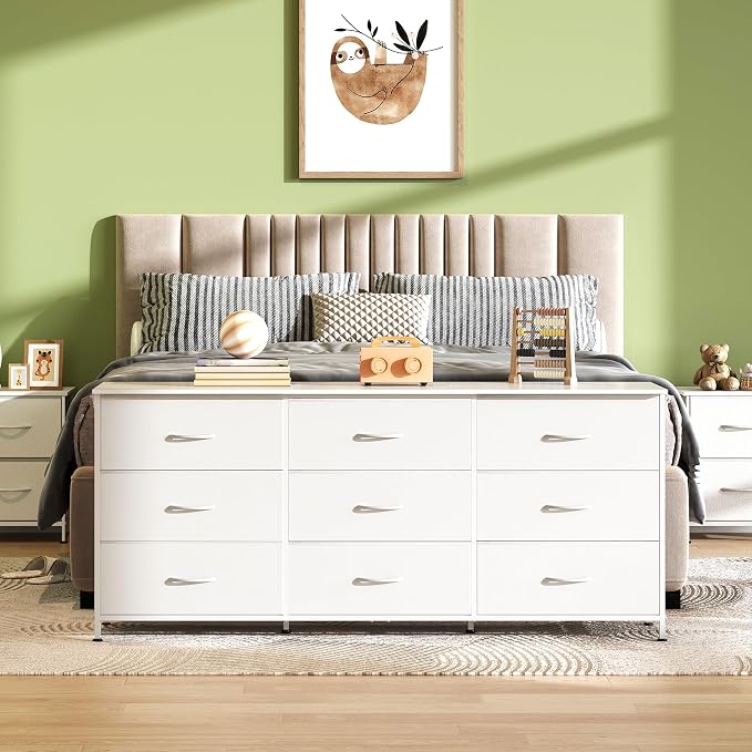 WLIVE 63''W Dresser for Bedroom, 75 inch TV, Wide Chest of Drawers - Image 7