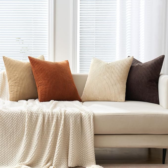 MIULEE Boho Farmhouse Throw Pillow Covers 20x20 Inch Set of 4 Rustic Mordern - Image 5