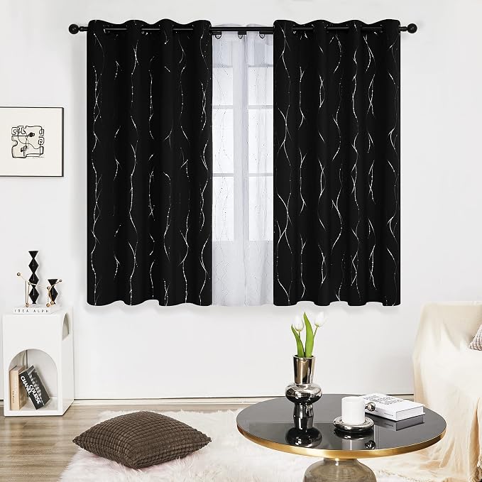 Deconovo Short Blackout Curtains, Thermal Insulated Soundproof Grommet Curtain by Deconovo