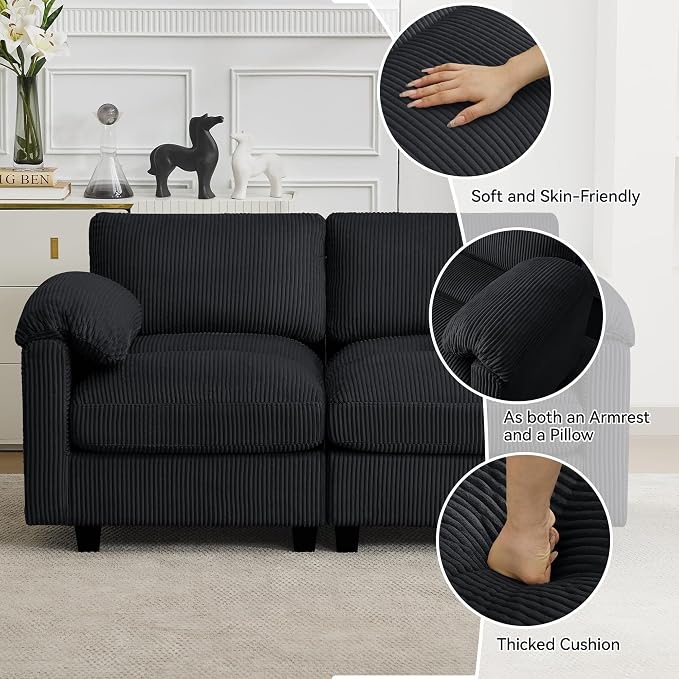 61'' Modular Loveseat Sofa, Extra Deep Seat Cloud Couch - Image 3