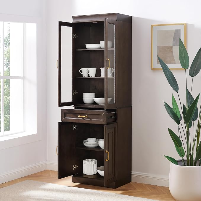 Crosley Furniture Stanton Glass Door Pantry Storage Cabinet - Image 8