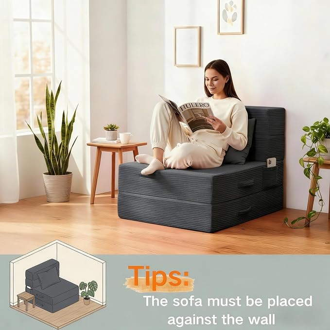 Folding Sofa Bed, 4 in 1 Convertible Sleeper Chair - Image 7