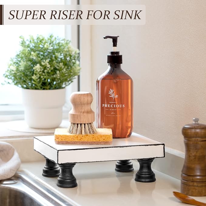 EOSAHR Decorative Wooden Riser for Display : Farmhouse Pedestal Stand for Retro - Image 2