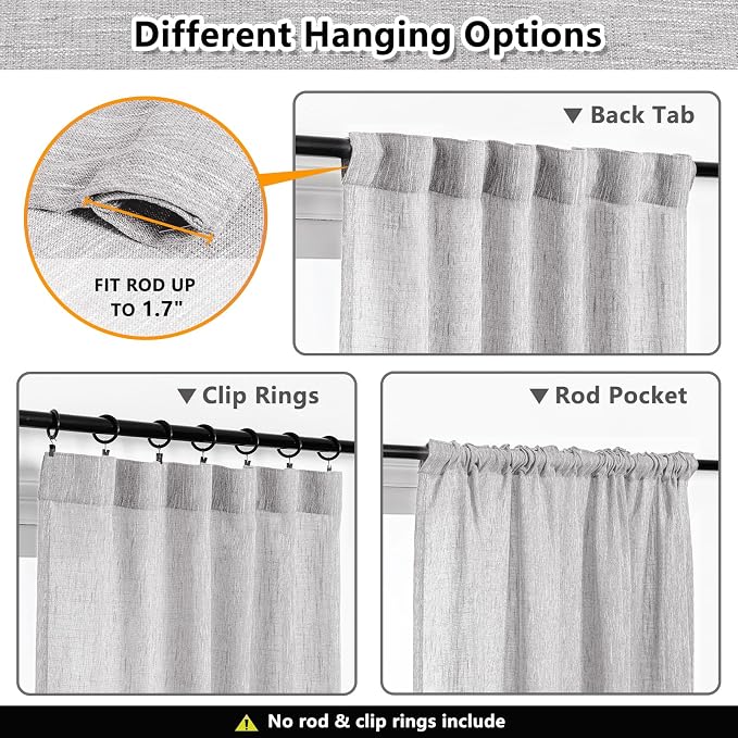 MYSKY HOME Floor Length Curtains Long Panels, Boho Curtains Farmhouse - Image 3