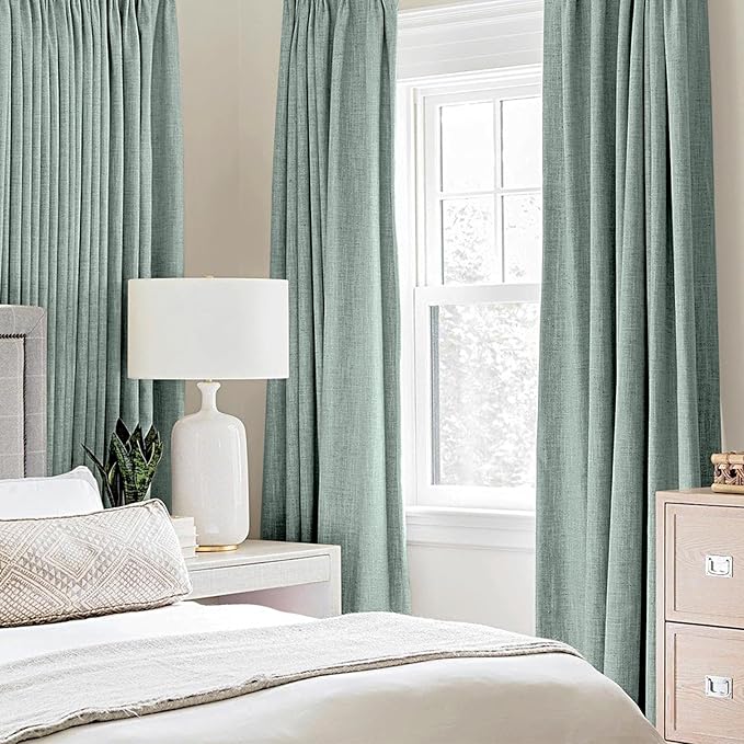 MIULEE Linen Blackout Curtains and Drapes 100% Room Darken Thermal Insulated - Image 2
