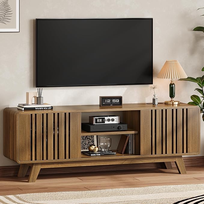 ONBRILL 63-Inch TV Stand for TVs up to 75 Inch, Mid-Century Modern Television by ONBRILL