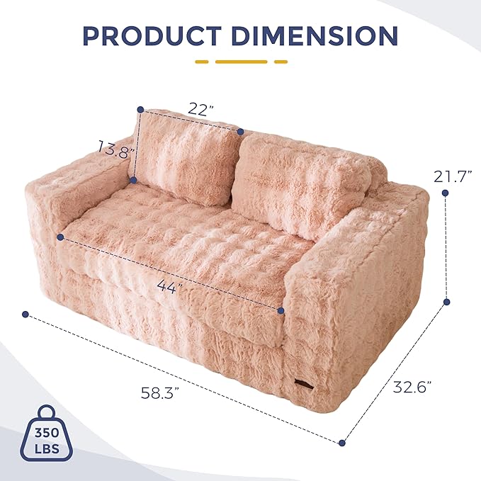 MAXYOYO Loveseat Sofa for Living Room, Small Sofa Couch Tufted Boneless Couch - Image 2