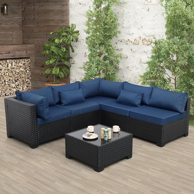 Rattaner Patio Sectional 6 Pieces All-Weather Wicker Patio Furniture Set - Image 2
