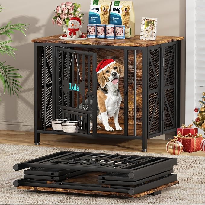 Easycom Dog Crate Furniture, 31.5" Assembly-Free Dog Crates by EasyCom