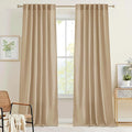 RYB HOME Boho Curtains 90 inches Long, Soft Linen Woved Lightweight Back Tab by RYBHOME