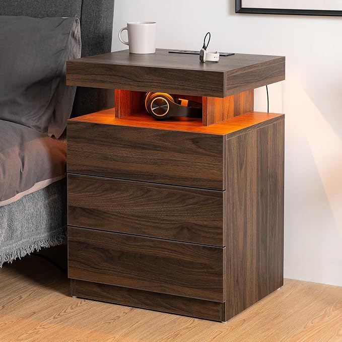 HOMMPA Rustic Brown Nightstand - Image 7