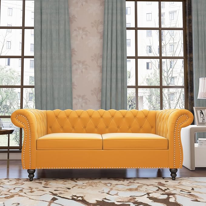 QHITTY 2 Piece Living Room Set, Sectional Chesterfield Sofa Chair Contemporary - Image 8