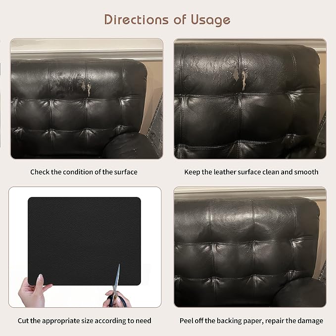 KING MOUNTAIN Leather Repair Patch, 2 Packs 9 x 11 Inches self Adhesive Leather - Image 8