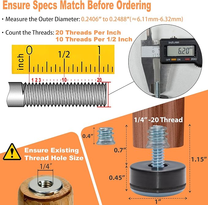 ​1/4-20 Leveling Feet - Image 2
