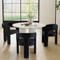 RIVOVA Modern Barrel Dining Chairs Set of 3, Velvet Upholstered Accent Side by RIVOVA