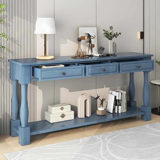 Knocbel 64 Inch Long Antique Entry Console Table by Knocbel