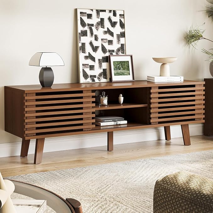 MAISONARIA Living Room Table Sets of 4, Mid Century Coffee Table & TV Stand & - Image 3