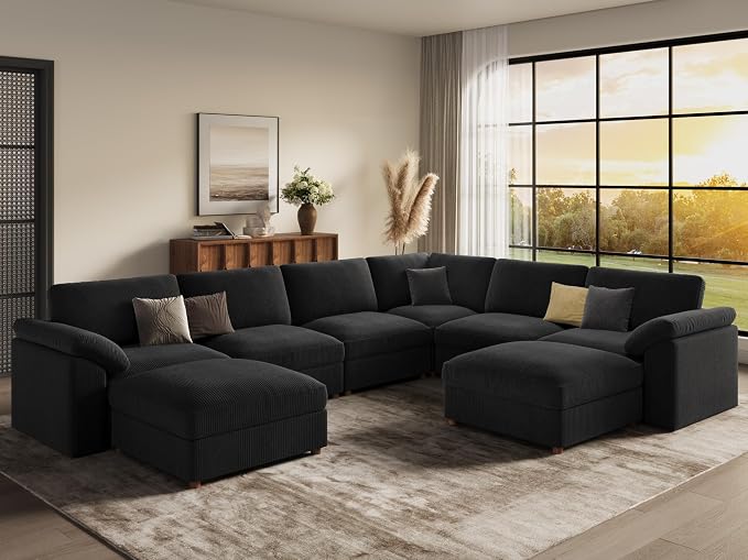 EASE MOOSE Oversized L Shaped Sectional Modular Sofa, Large U Shaped Sectional by EASEMOOSE