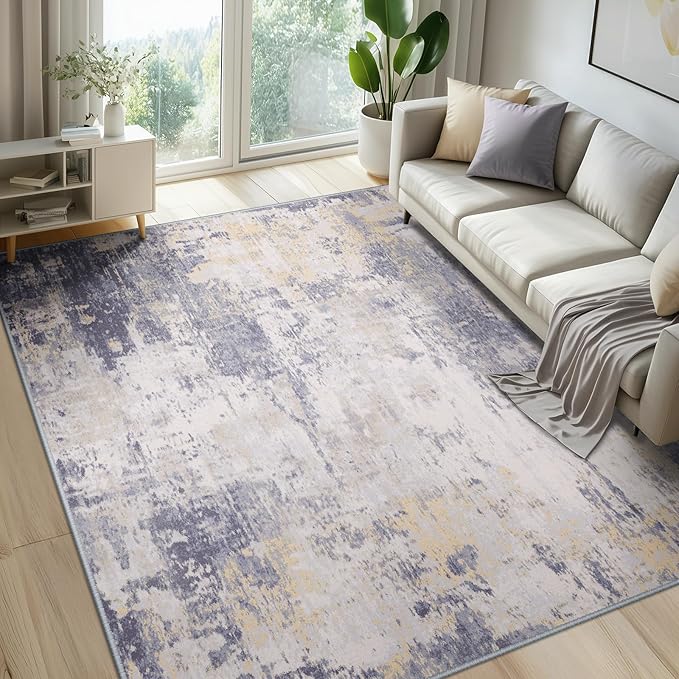 RELEANY Washable Area Rugs 7'x9' Non-Slip Modern Abstract Soft by RELEANY
