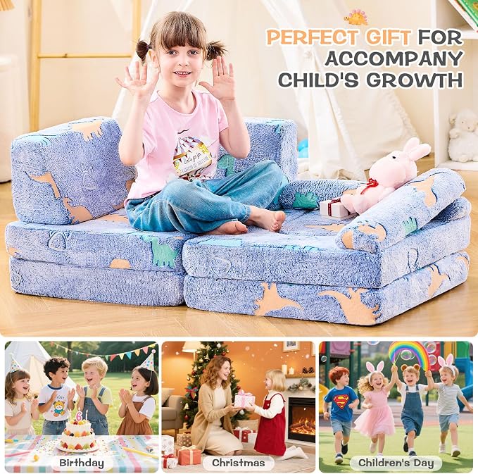 IFNOW Modular Kids Play Couch, Convertible & Washable Toddler Foam Couch Kids - Image 7