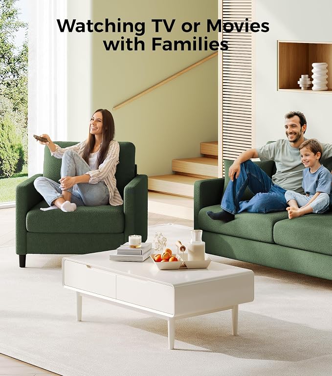 Welzona Sofa Reading Chair, Tool-Free Setup Living Room Accent Chairs, Comfy - Image 6