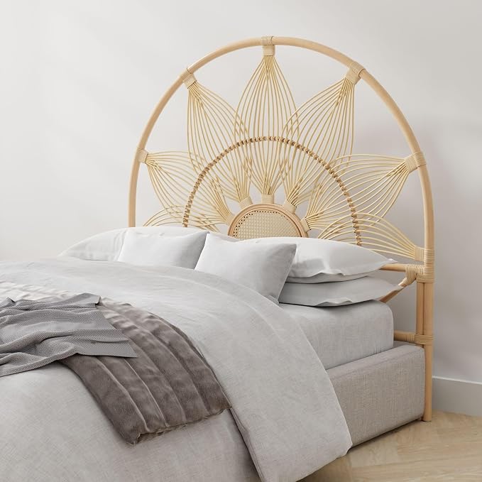 Kouboo Sunflower Rattan California King Headboard Bedroom Bedroom Furniture - Image 5