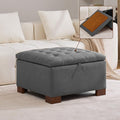 WUTUTUEE 30" Fabric Square Storage Ottoman by WUTUTUEE