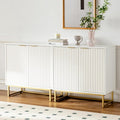EYYTHUNG Fluted Storage Cabinets Set of 2, Sideboard Buffet Cabinet Accent by EYYTHUNG