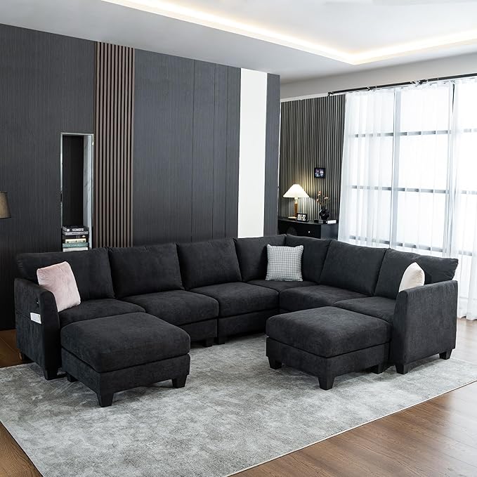 122.8" Large Sectional Couches for Living Room, 6 Seater L Shaped Modular by ZXDesign