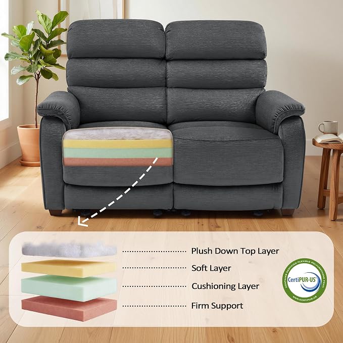 MCombo 73.8'' Wall Hugger Power Loveseat Recliner, Reclining Loveseat - Image 9