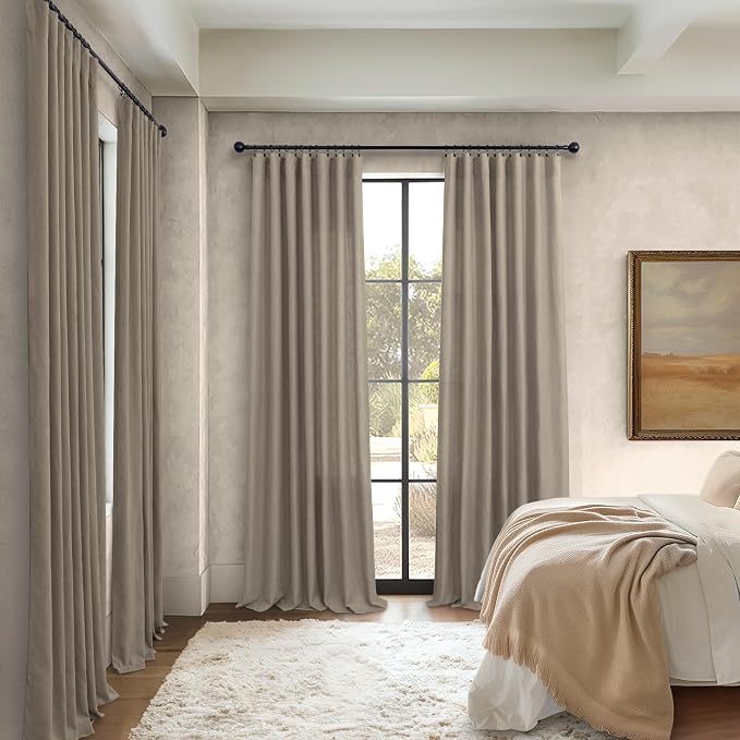 Pitalk Taupe Linen Curtains 72 Inch Length - Image 6