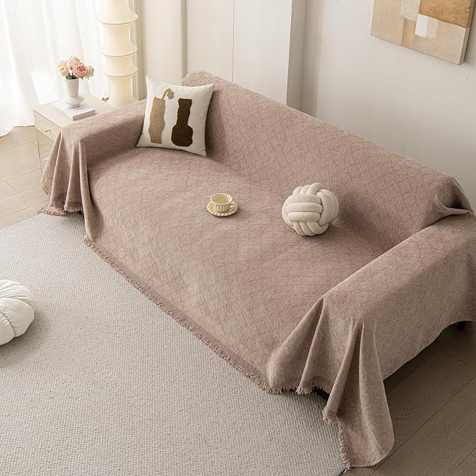 DREAMINGO Modern Chenille Couch Cover Blanket Washable Sofa Covers - Image 7