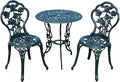 Oakland Living Cast Aluminum Conversation Set Metal Antique Green 3 Piece Patio by Oakland+Living