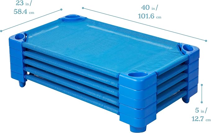 ECR4Kids Stackable Kiddie Cot, Ready-To-Assemble, Toddler Size, Classroom - Image 2