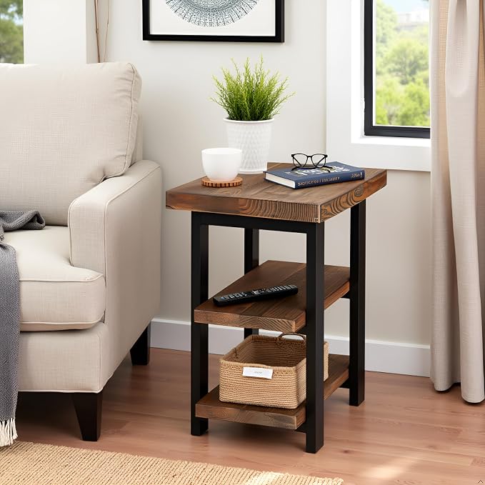 Alaterre Furniture Pomona Living Room 3-Tier Solid Wood End Table - Image 6