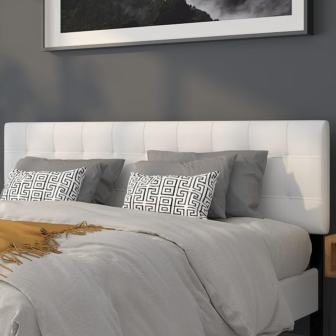 Flash Furniture Bedford Box Stitch Tufted Upholstered King Size Headboard in by FlashFurniture