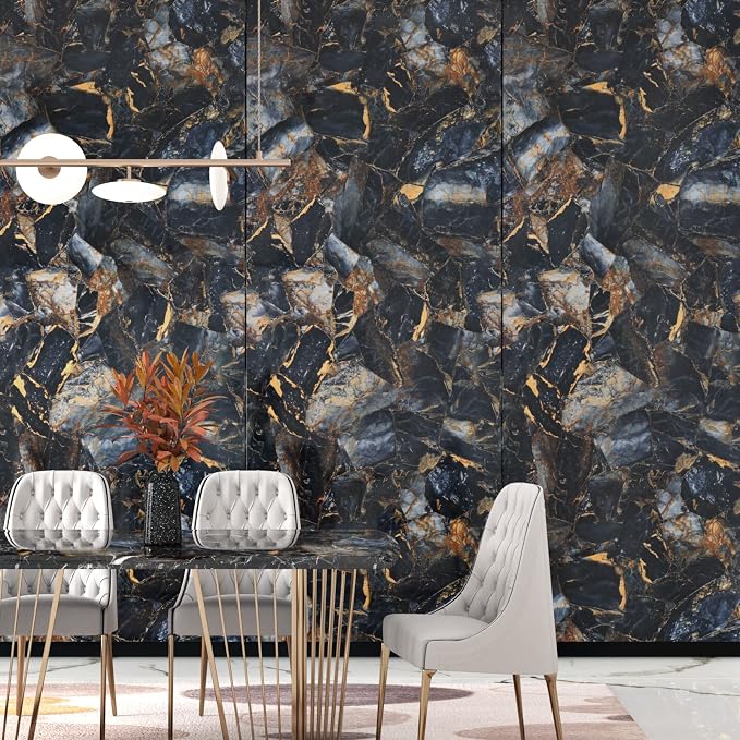 Marble Black Contact Paper Peel and Stick Countertops Gold Contact Paper Peel - Image 6