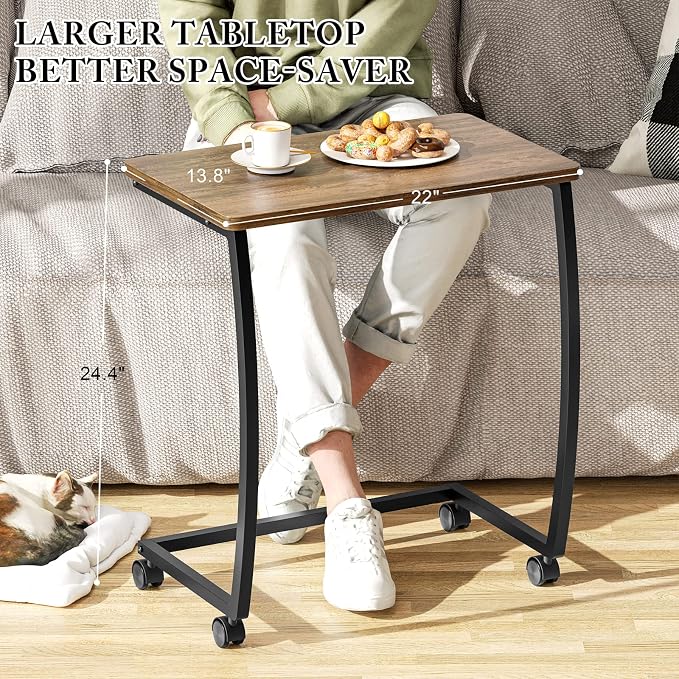 SRIWATANA Side Table, C-Shaped End Table - Image 7