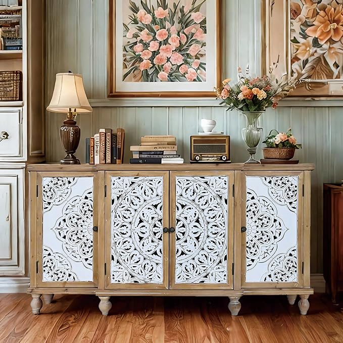 LKTART 63" Vintage Sideboard Buffet Storage Cabinets, French Country Sideboard - Image 8