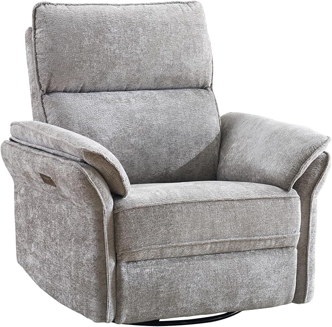 Power Swivel Rocker Recliner, Glider Recliner Nursery Chair by Rhevoy