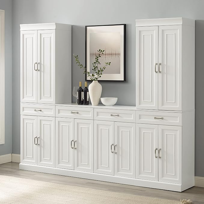 Crosley Furniture Stanton 3-Piece Traditional Sideboard Buffet Cabinet and - Image 2
