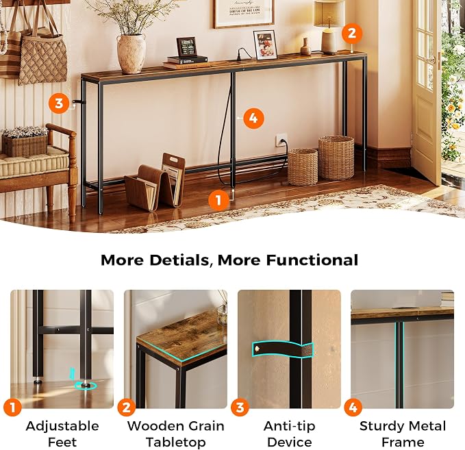 SUPERJARE 78.7 Inch Console Table - Image 7