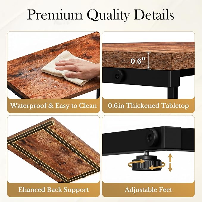 SUPER DEAL Nesting Tables Set of 3, Industrial C Shaped End Table Stackable - Image 6