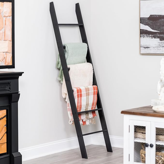 Blanket Ladder for The Living Room and Bedroom, 5ft 8 inch, 6-Tier Wall Leaning - Image 9