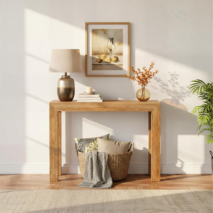 Plank+Beam Modern Solid Wood Console Table, 46 Inch, Sofa Table, Narrow by PlankBeam