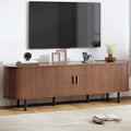 70.8" TV Stand with Power Outlet, Mid-Century Modern Television Stand, Fluted by ComfyCorner
